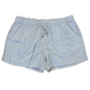 Women's blue linen Casual Shorts